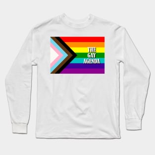 The Gay Agenda - LGBT Progress Flag Long Sleeve T-Shirt